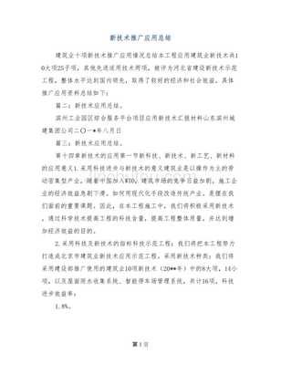 新技术推广应用总结报告 软件开发领域